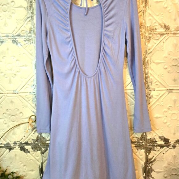 Aritzia Wilfred Stardust Blackless Body Con Dress Size Large Short Tie Back - Picture 5 of 14